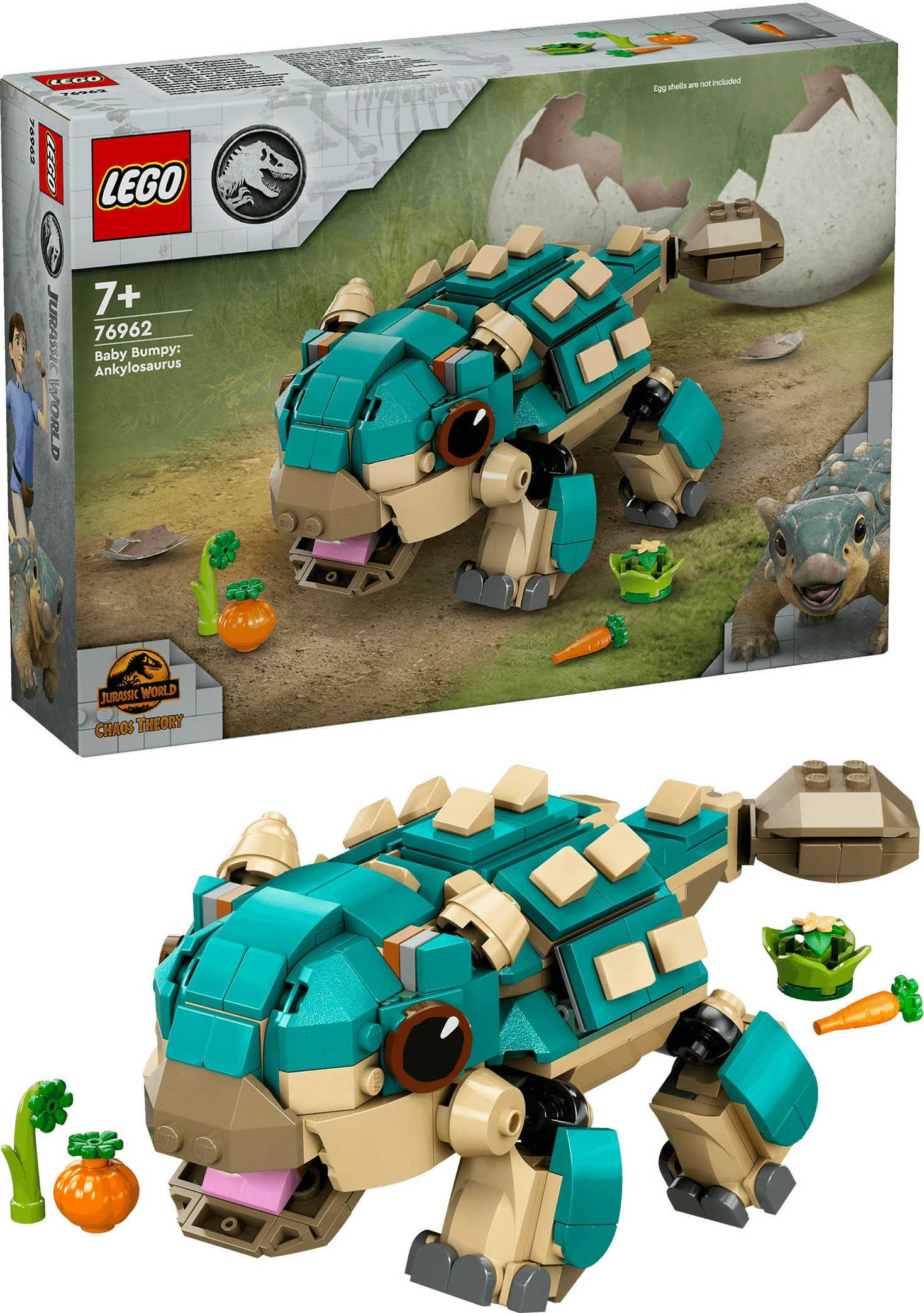 Set ndërtimi LEGO Jurassic World 76962 Baby Bumpy Ankylosaurus, shumëngjyrëshe