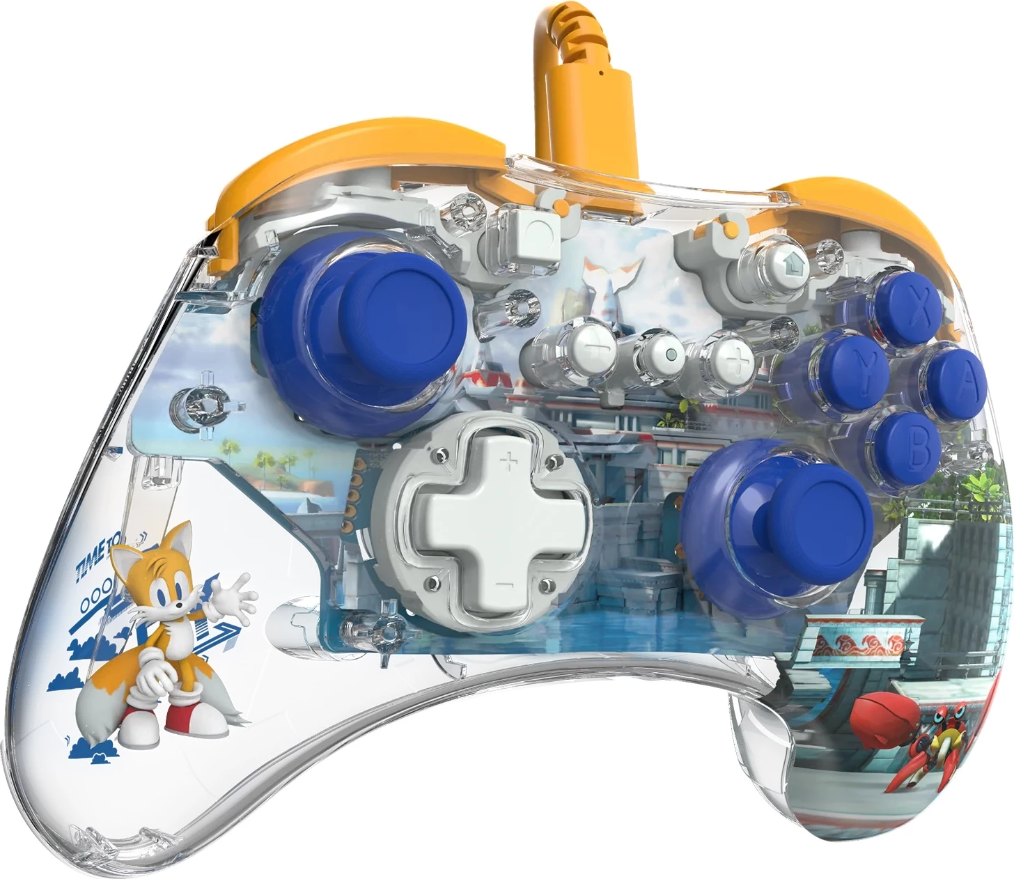Kontroller me kabllo PDP REALMZ Tails Seaside Hill Zone për Nintendo Switch, transparent