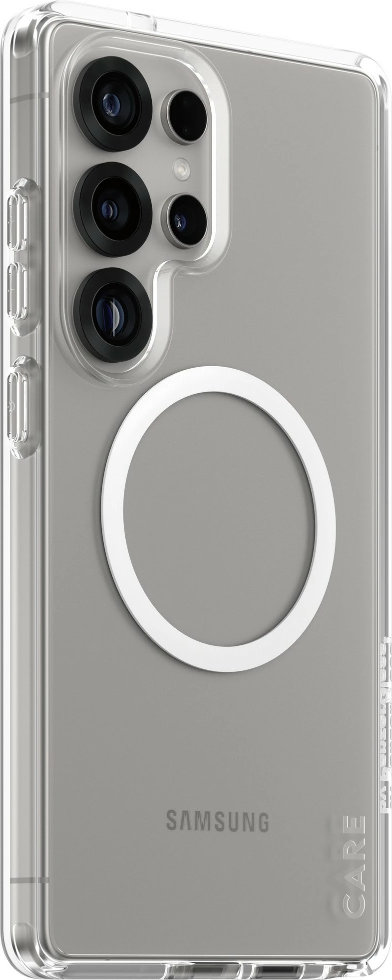 Mbështjellës PanzerGlass CARE Flagship Case, për Samsung Galaxy S25 Ultra, transparent me rreth të bardhë QI