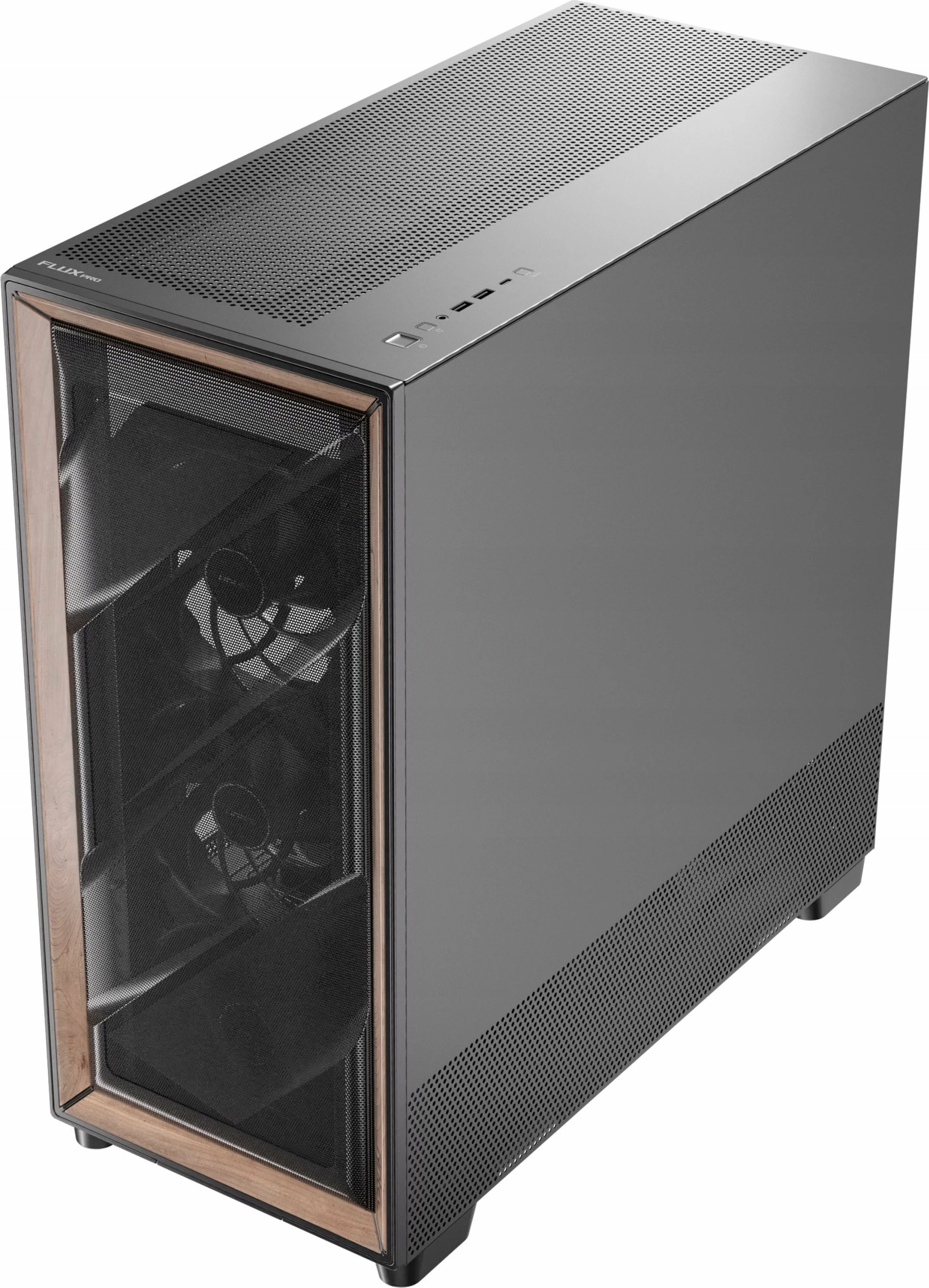 Kasë Antec Flux Pro Full Tower ATX/eATX, me xham të temperuar, USB-C, pa PSU, e zezë