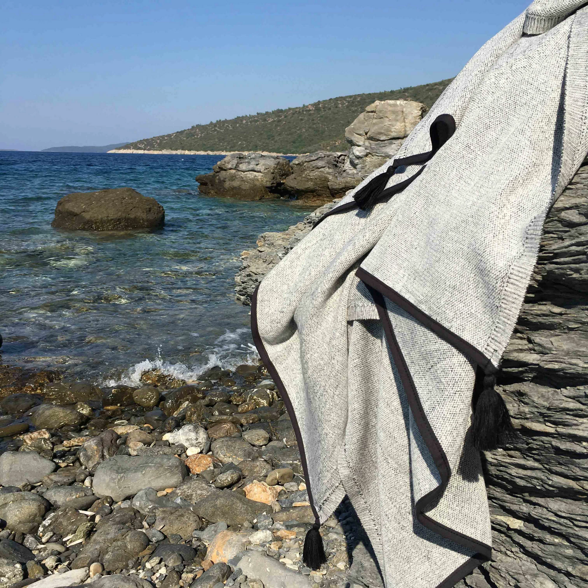 Peshqir plazhi Fouta Mijölnir Harmony, ngjyrë gri