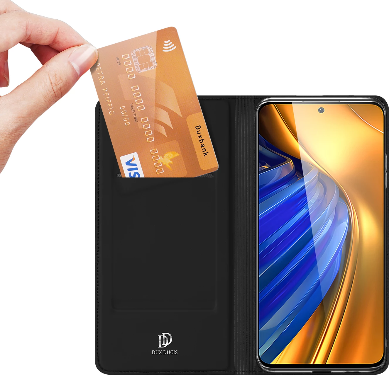 Mbështjellës Dux Ducis Skin Pro për Xiaomi Poco F4 5G, me kapak, i zi