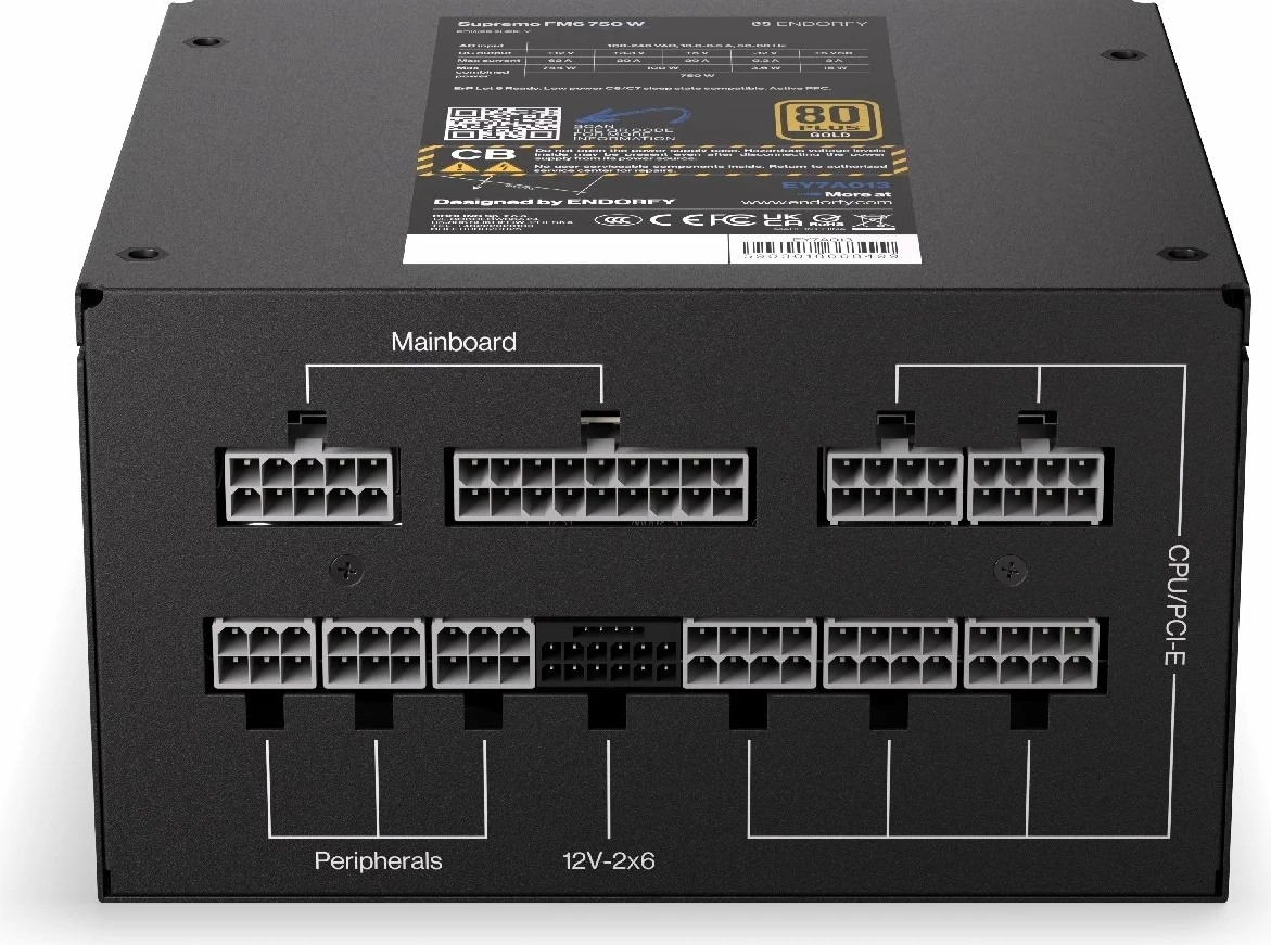 Furnizues rryme (PSU) Endorfy Supremo FM6 EY7A013 750W ATX 3.1 80 Plus Gold fully modular, i zi