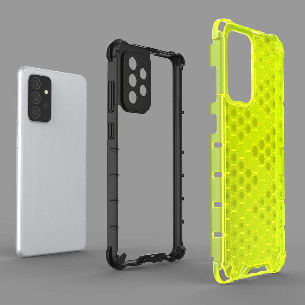 Mbështjellës Hurtel Honeycomb Case për Samsung Galaxy A72 4G, transparent
