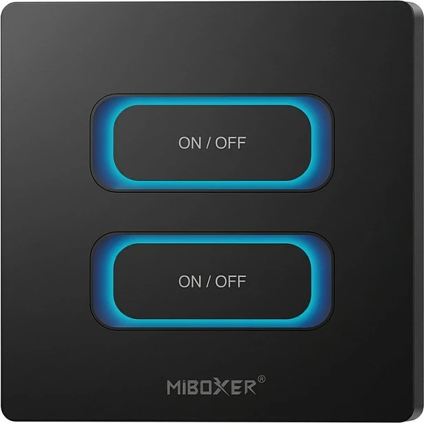 Switch smart muri Miboxer 2-kanal, Zigbee 3.0, sensor lëvizjeje 2.4GHz, dimmer, i zi