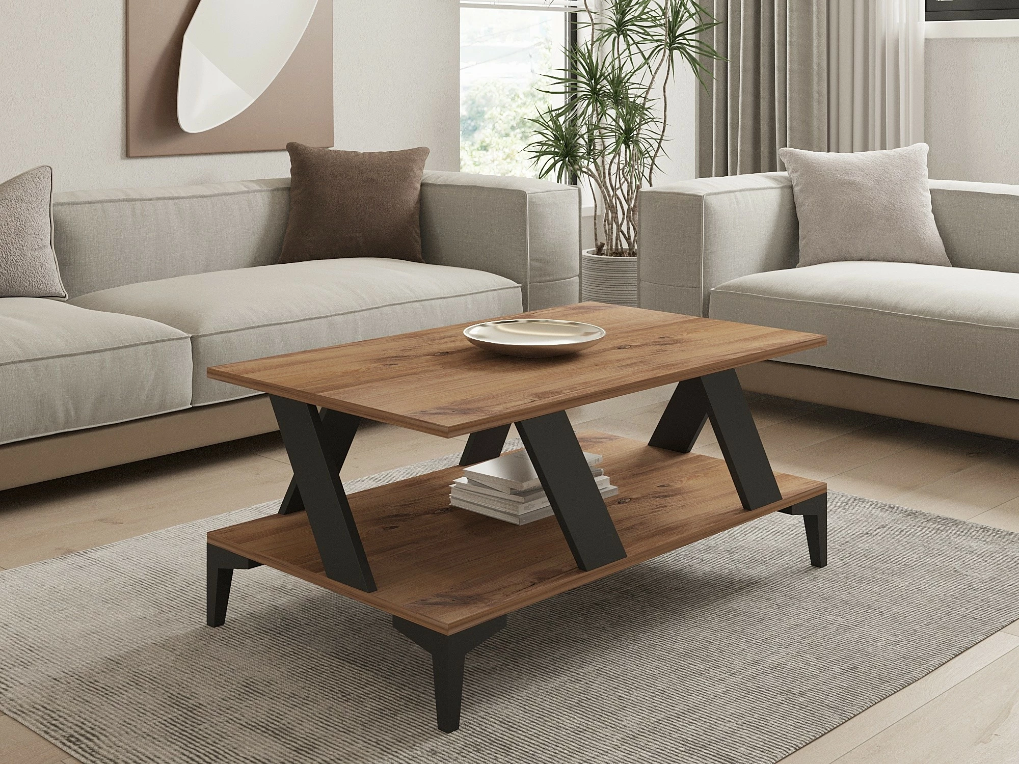 Tavolinë kafeje Hanah Home, tabla, anthracite, atlantic pine