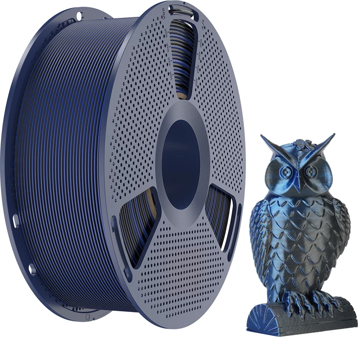 Filament për printim 3D Sunlu PLA+ Silk DC B Blu, dual color, zi dhe kaltër