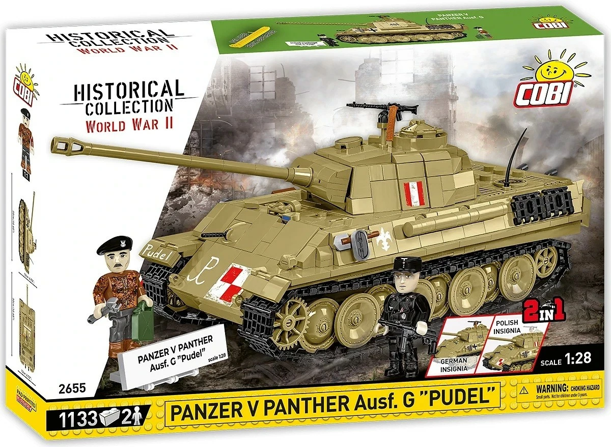 Set ndërtimi Cobi Klocki Panzer V Panther G Pudel, 1133 pjesë, plastikë, me 2 figurina