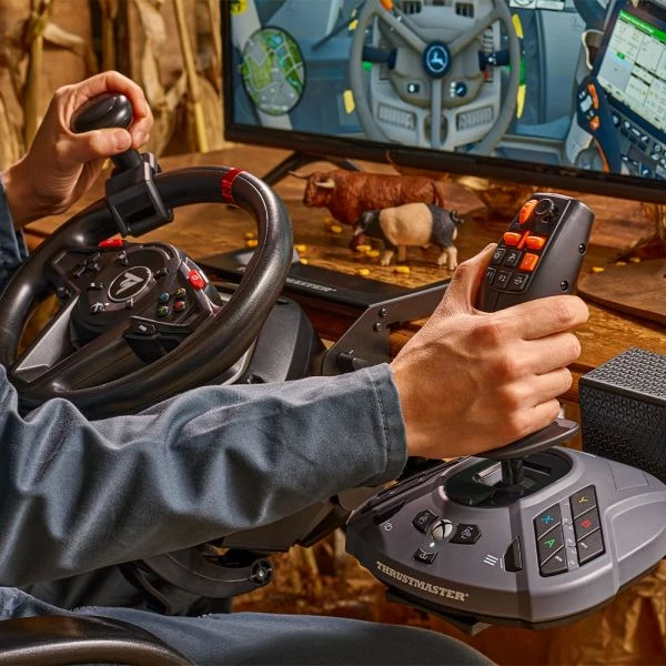 Joystick simulimi Thrustmaster SimTask FarmStick për Xbox/PC, 3 akse, 33 butona të programueshëm, levë throttle, gri/zi