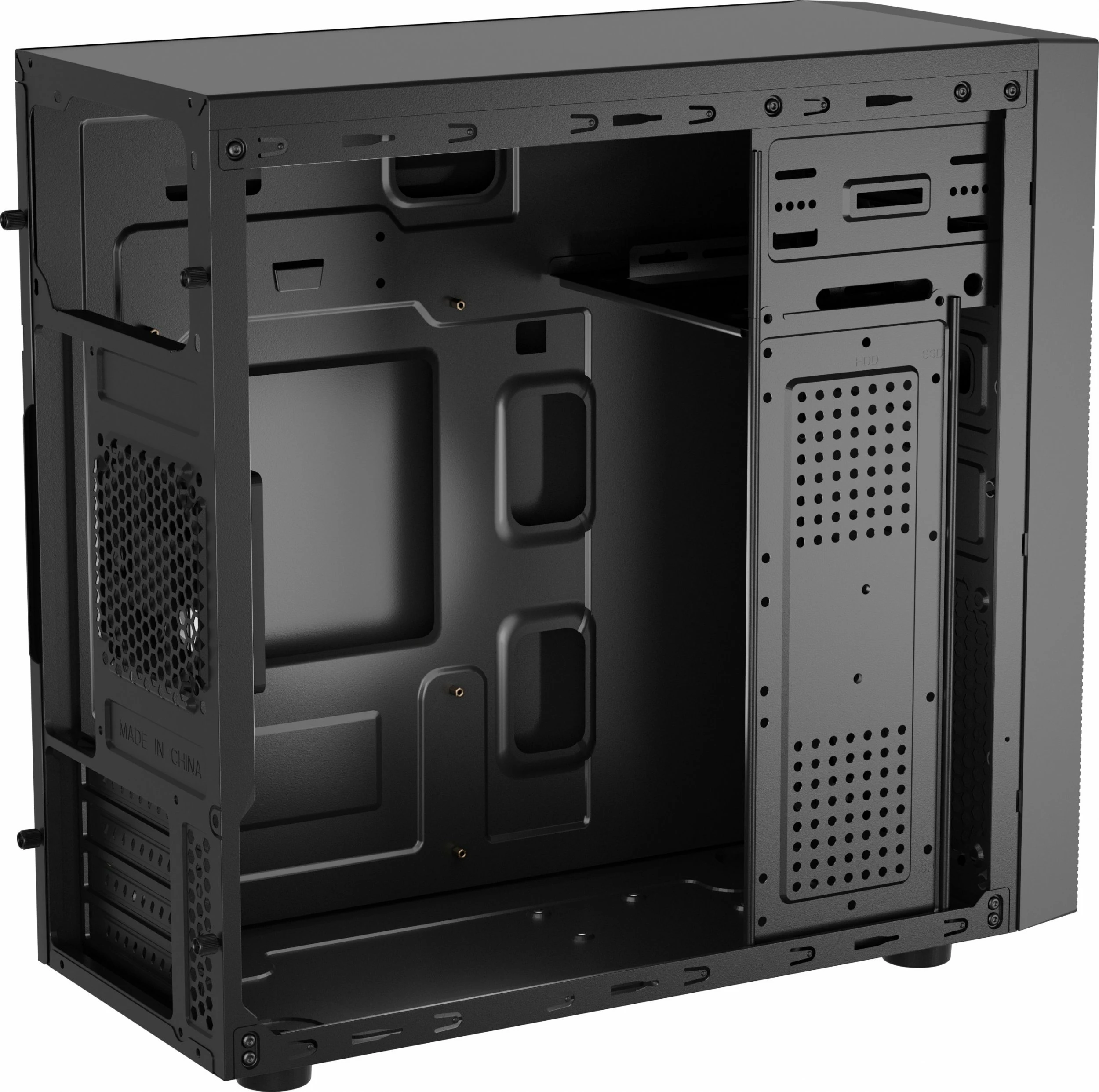 Kasë Natec Helix NPC-2171 mini tower microATX/Mini-ITX me USB-C, pa PSU, e zezë