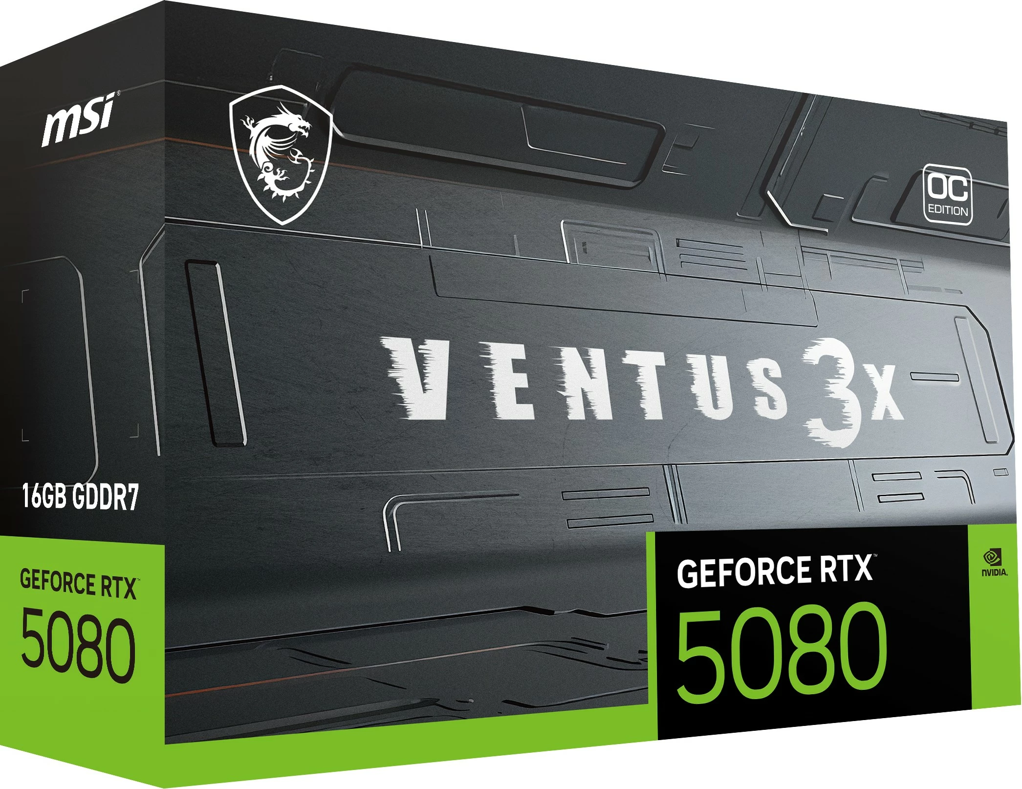 Kartë grafike MSI GeForce RTX 5080 Ventus 3X OC Plus, 16GB GDDR7, gri