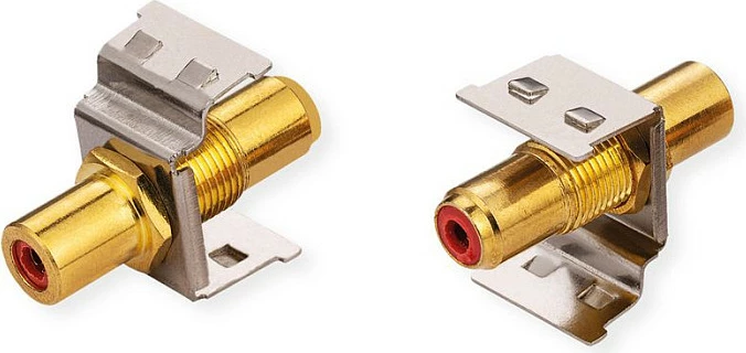 Adapter Keystone RCA ROLINE, femër-femër, metal, kuq/verdhe