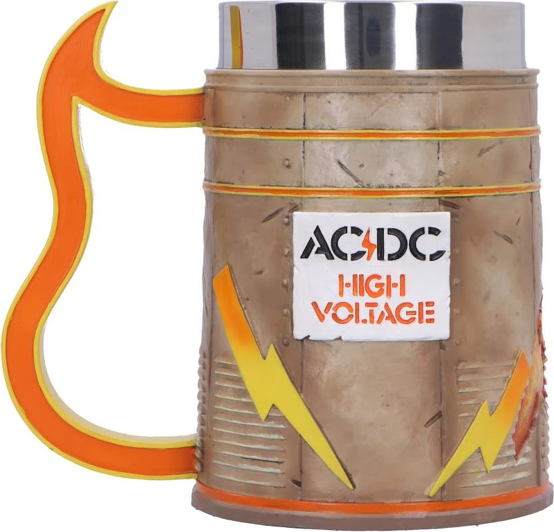 Kupë NEMESIS NOW AC/DC High Voltage, rezinë me insert inox, 15.5 cm, në kuti dhuratë