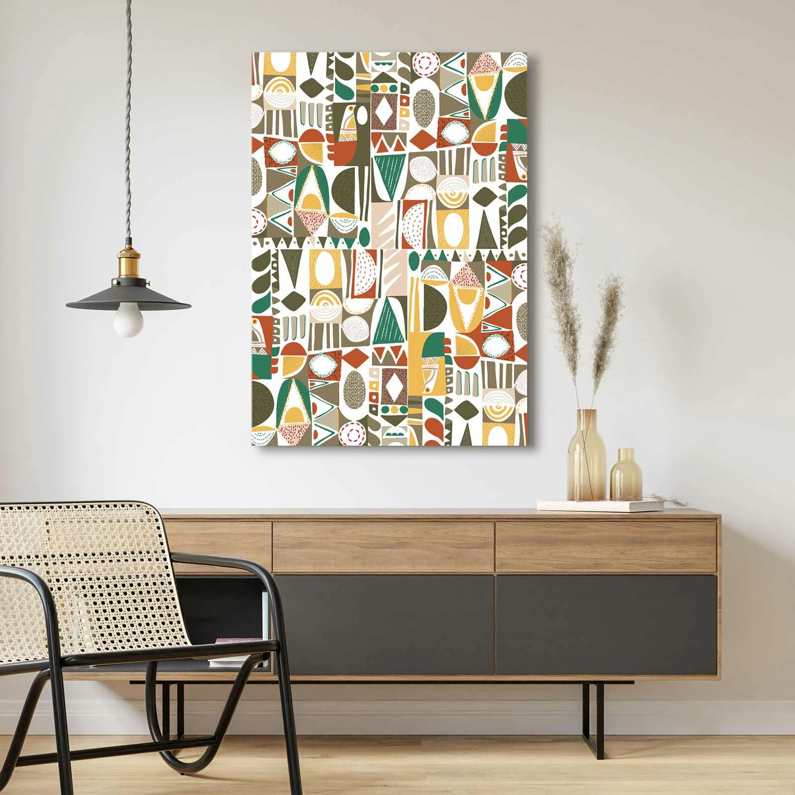 Pikturë dekorative në kanavacë, shumëngjyrëshe, Wallity, 70x100cm, Wabisabi-011