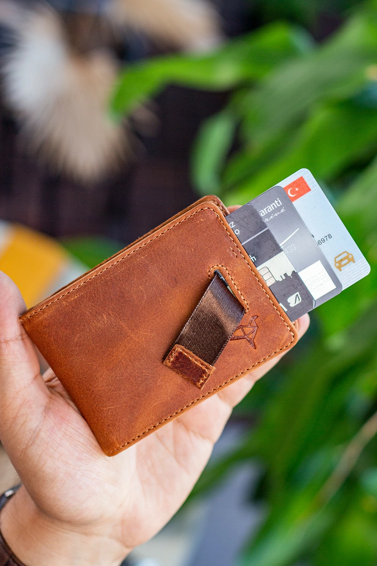 Portofol për meshkuj, lëkurë natyrale, ngjyrë tan, Celtic Crazy, Zoozie Bags