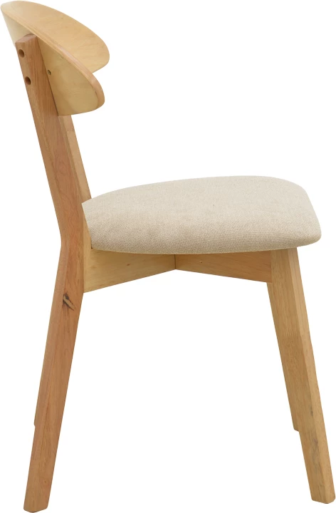 Karrige ngrënieje Canon, dru natyral, stof gri-bezhë, 43x43x79.5cm, set 2 copë