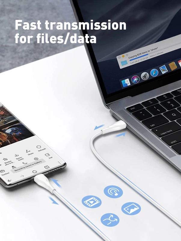 Kabllo karikimi dhe të dhënash USB-C në USB-C LDNIO LC612C 65W 2m, e gjelbër