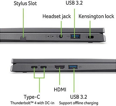 Laptop 2-në-1 Acer Aspire Spin 14 ASP14-52MTN-79EW, 14" WUXGA Touch, Stylus, Steel Gray