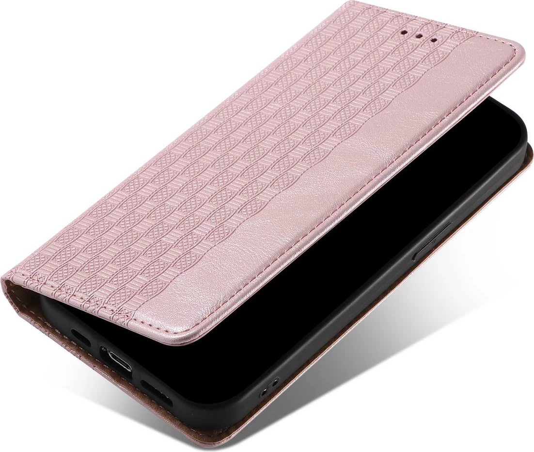 Mbështjellës Hurtel Magnet Strap Case për Samsung Galaxy S22+, me portofol dhe litar dore, Rozë