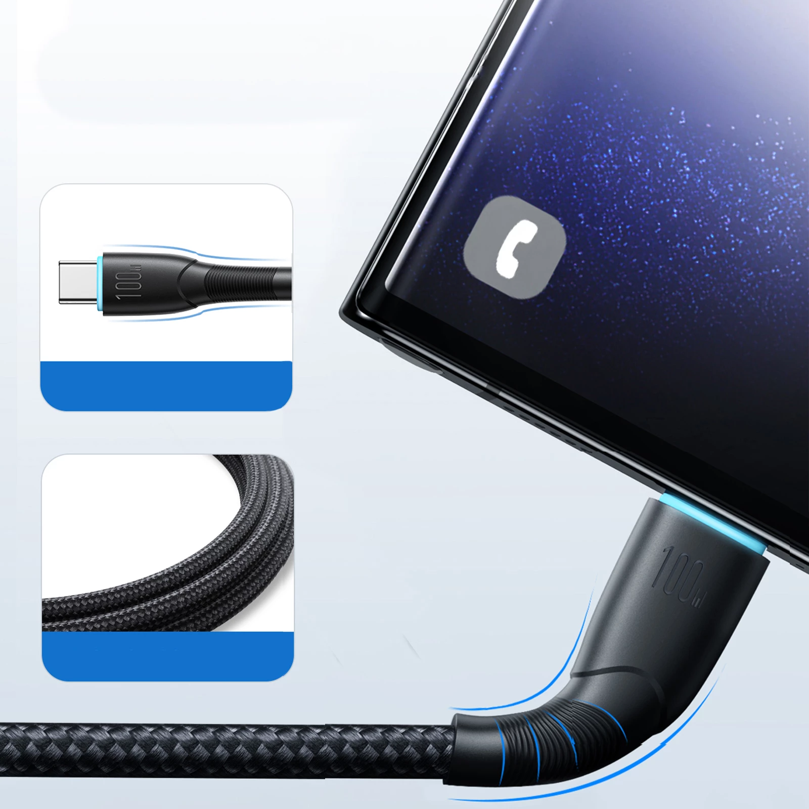 Kabllo Joyroom Starry Series SA32-AC6, USB-A në USB-C, 1m, 100W, e zezë