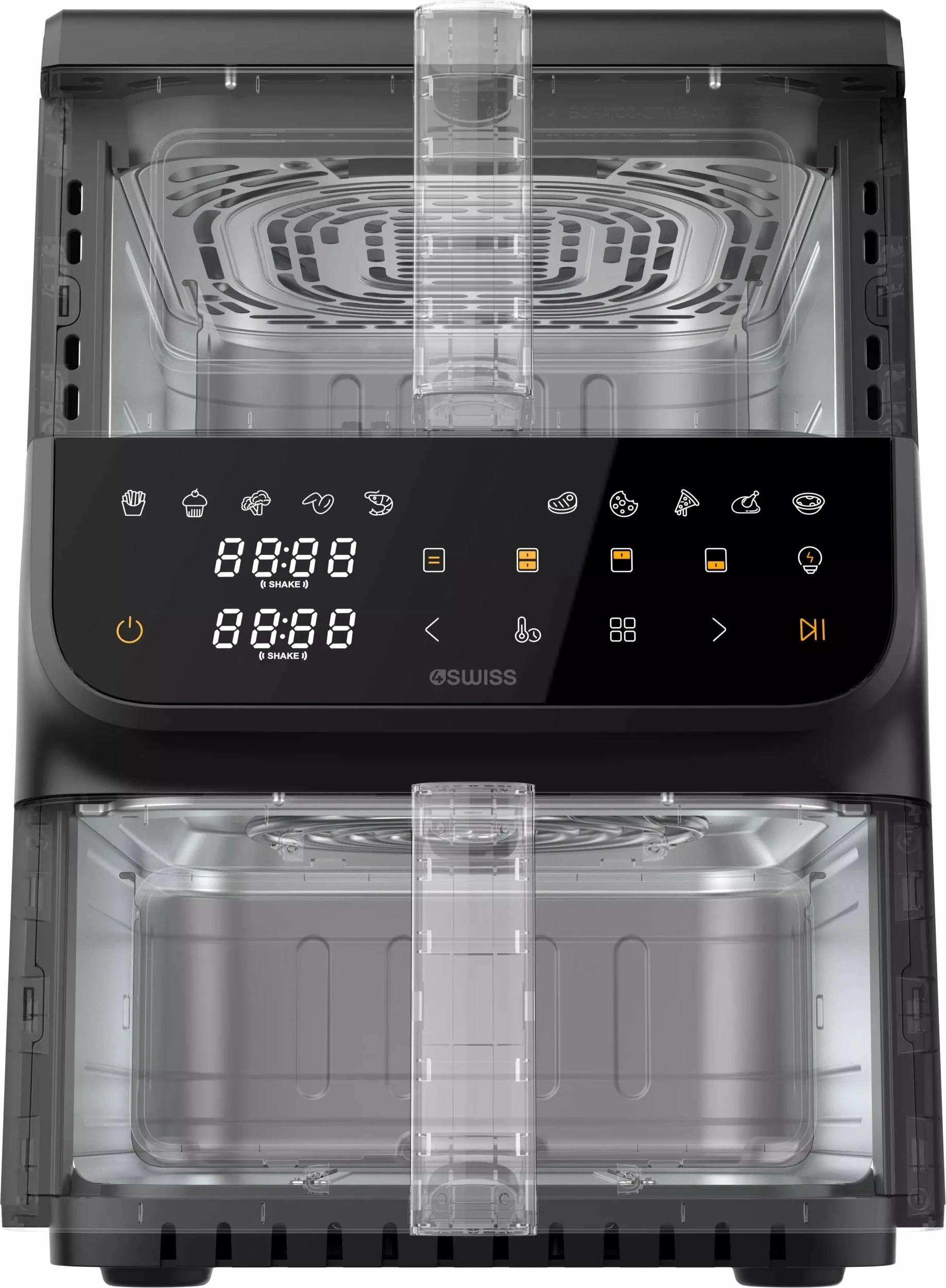 Fritezë pa vaj 4Swiss ABB-225 DoubleCook 10 L, 2 sirtarë, 2200 W, e zezë