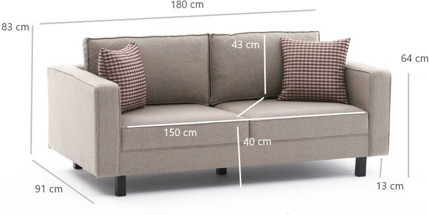 Divan dy vendësh Atelier del Sofa, lino Kale, krem