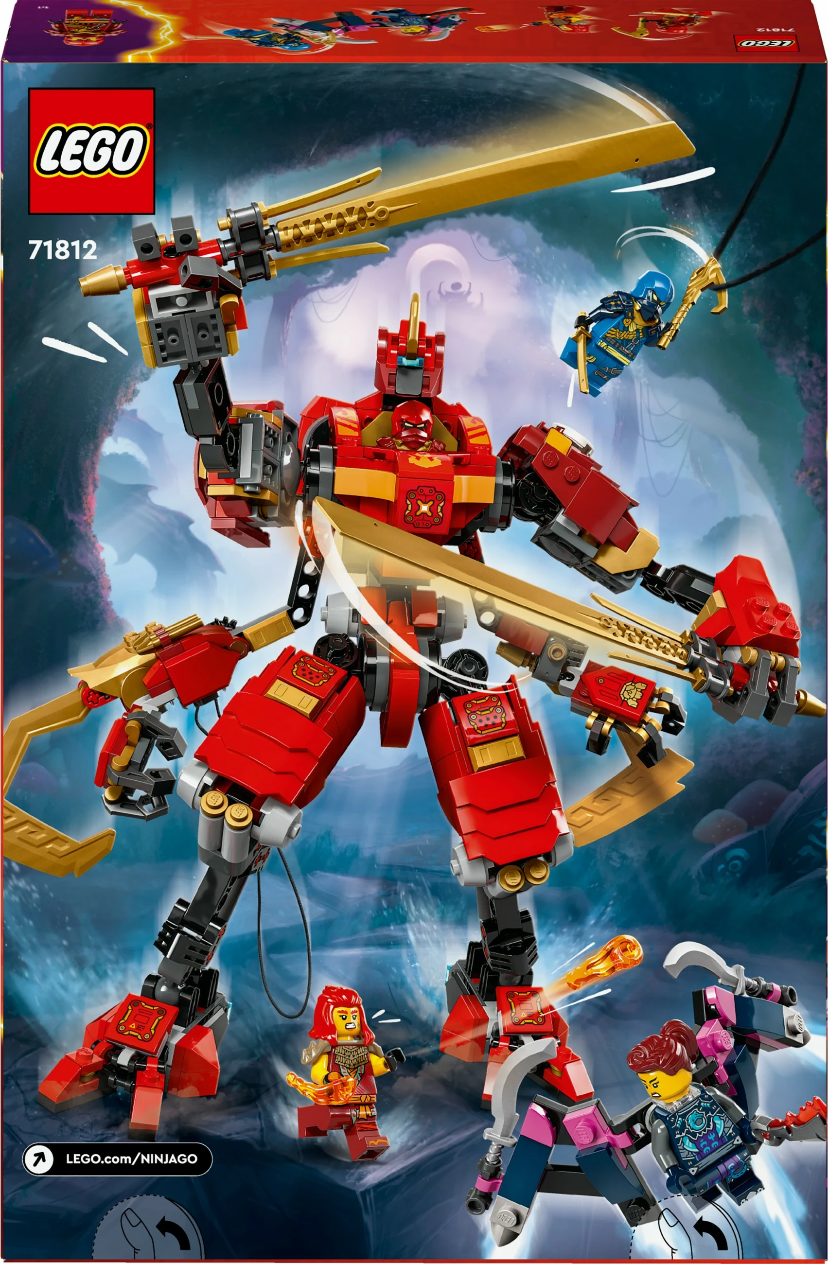 Set ndërtimi LEGO Ninjago 71812 Kai’s Ninja Climber Mech, multikolor