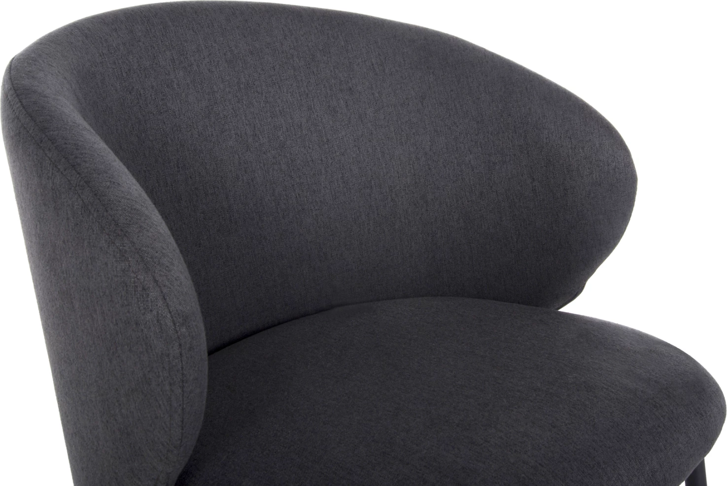 Karrige ngrënieje ISIAH FH9615.01, pëlhurë gri, këmbë metalike të zeza, 56x56x76H cm., set prej 2 copë