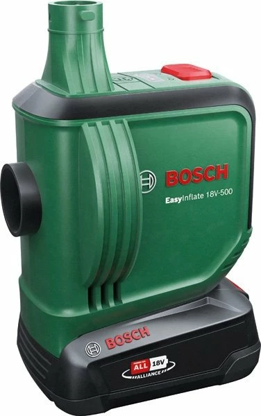 Pompë ajri pa kabllo Bosch EasyInflate 18V-500 18V, 530 l/min, pa bateri & karikues, me zorrë 50 cm dhe 3 gryka, jeshile
