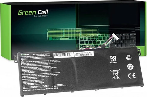 Bateri laptopi Green Cell për Acer Aspire E 11 ES1-111M/ES1-131 dhe E 15 ES1-512, 11.4V 2200mAh, e zezë