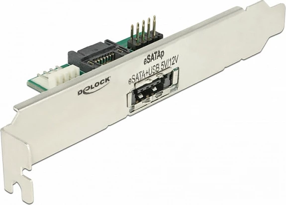 Braket PCI DeLOCK 63921, portë eSATAp/eSATApd + USB me energji 5V/12V