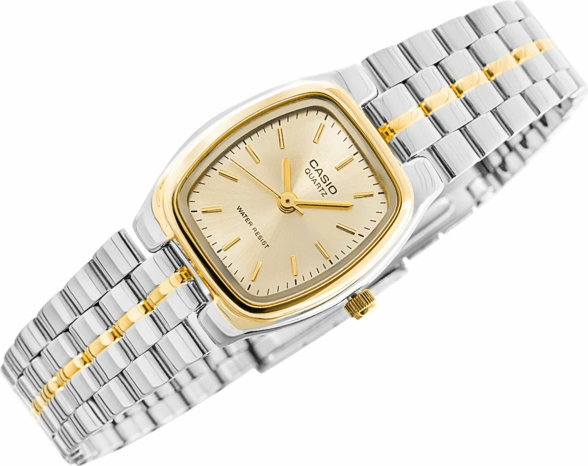 Orë dore për femra Casio LTP-1169G-9ARDF, quartz, analoge, rezistente ndaj ujit 20 m, argjend/e artë, me kuti