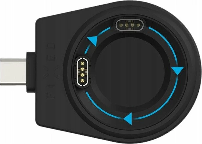 Adapter karikimi USB-C Fixed FIXDW-GA-BK për Garmin (Fenix/Epix/Venu/Vívoactive), 4-pin 2.5W, pa kabllo, i zi