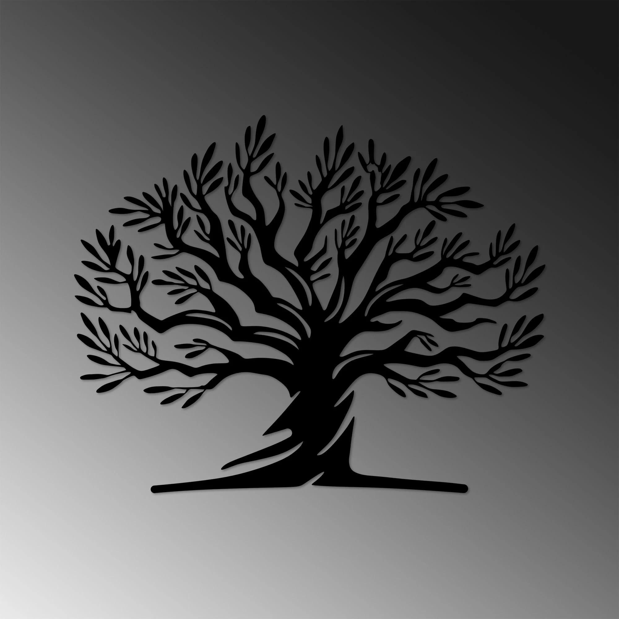 Aksesor dekorativ metalik për mur, Monumental Tree 18, ngjyrë e zezë, 54x67cm