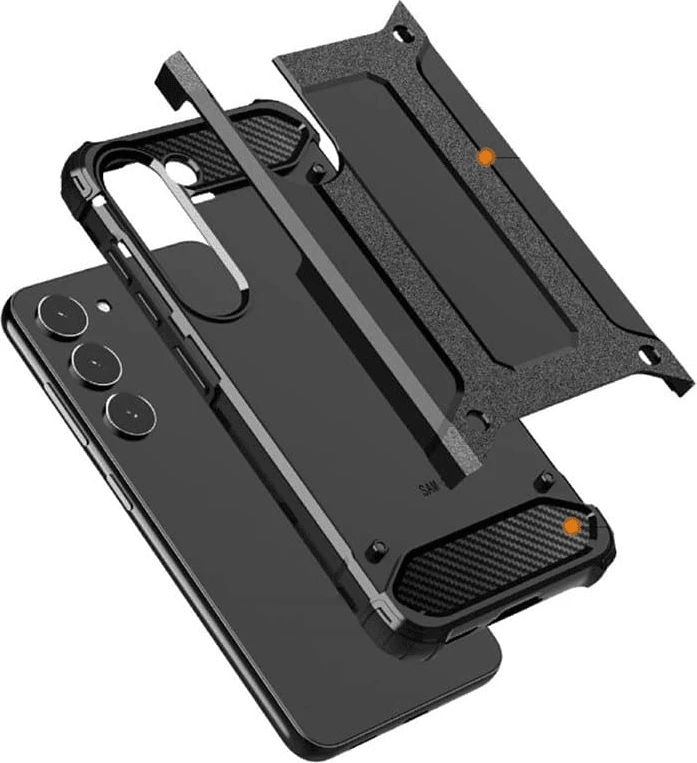 Mbështjellës ONASI Carbon Armor për Samsung Galaxy S25 Ultra 5G, silikon, mbrojtje e fortë, i zi