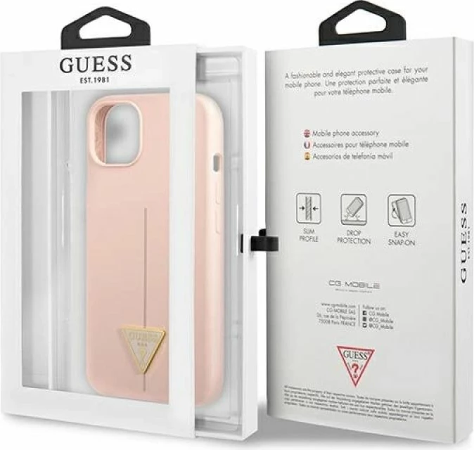 Kapak telefoni Guess GUHCP13MSLTGP për iPhone 13, rozë [Ngjyra: Rozë]