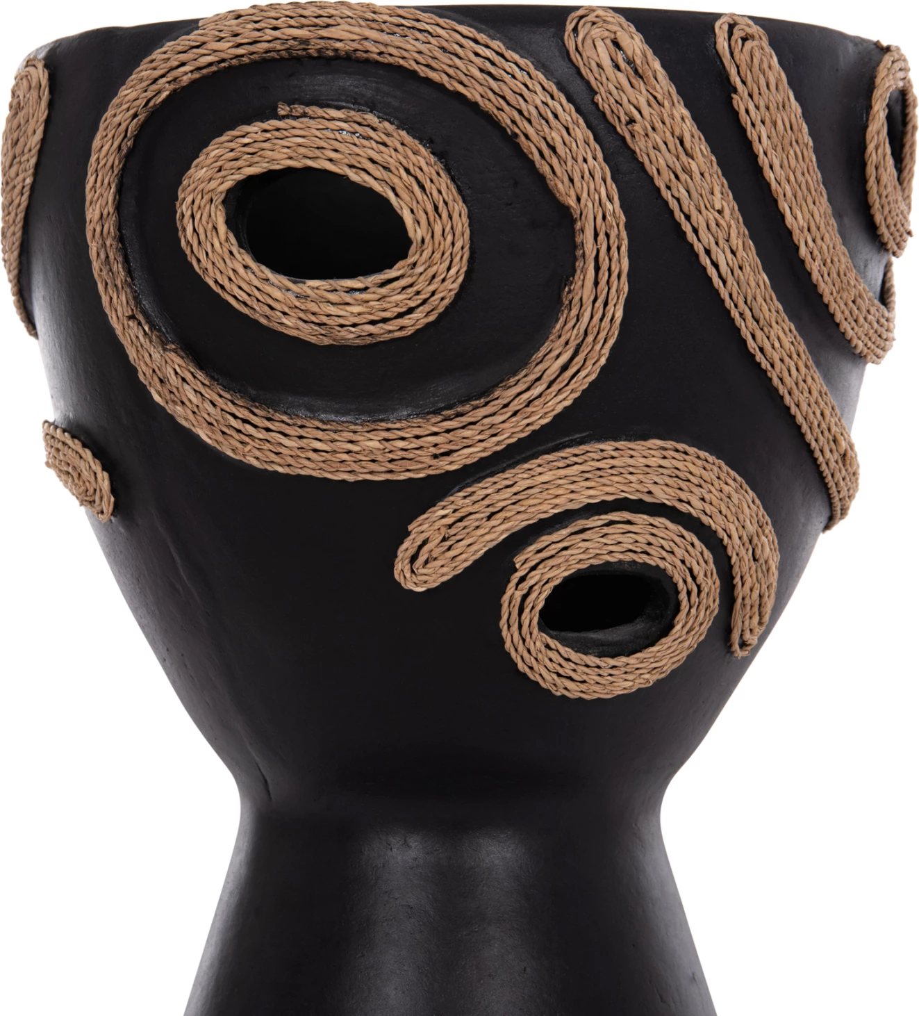 Vazo dekorative tavoline DEAN, terrakotë e zezë, FH4678.01, 23x29cm