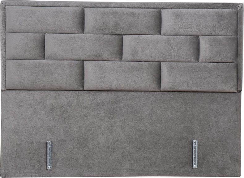 Krevat Brick me hapësirë për depo, kadife gri 07-450, 215x165x121cm (për dyshek 160x200cm)