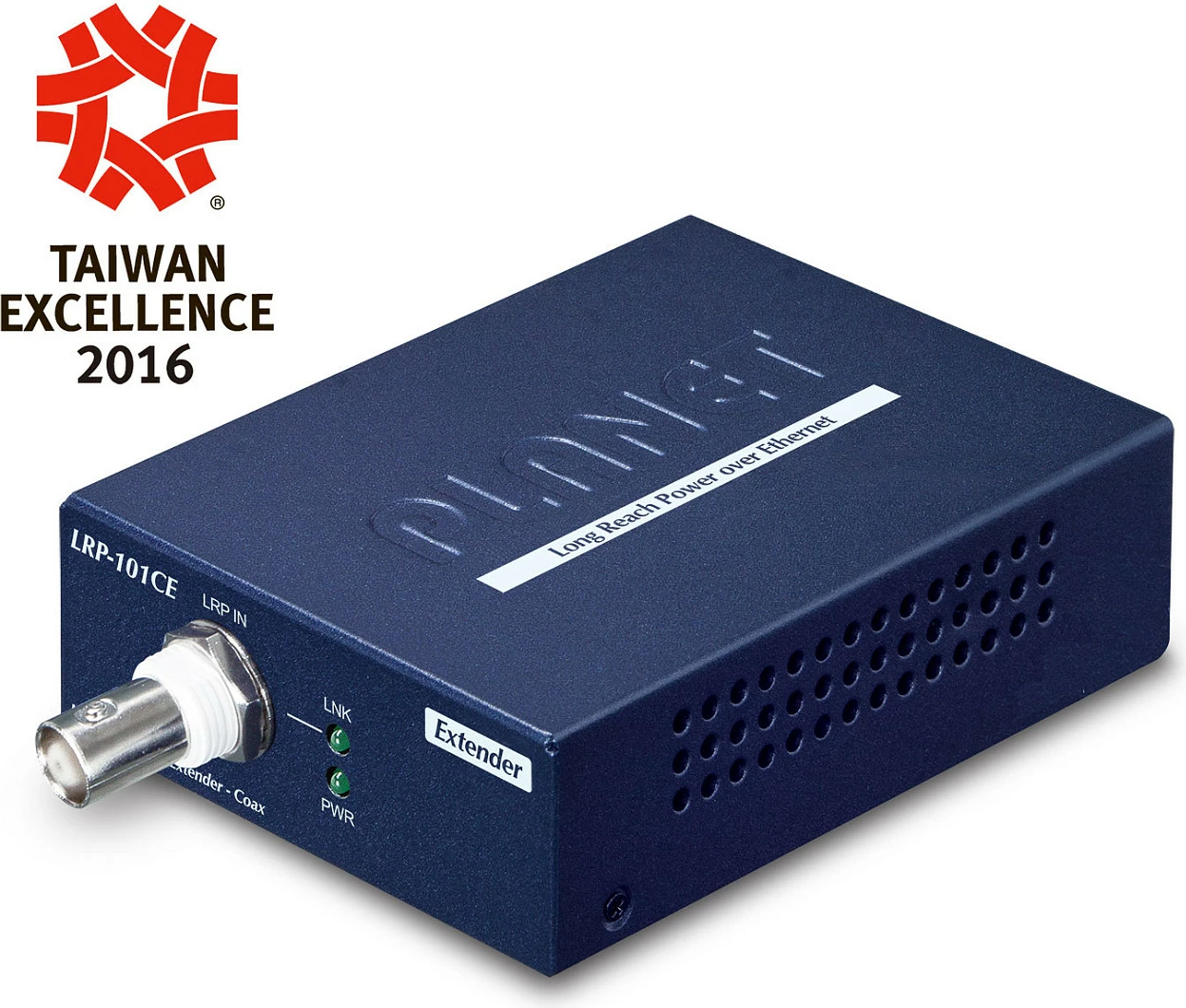 Kit extender PoE over koaksial Planet LRP-101C-KIT, 10/100 Mbps, deri 1000 m, blu