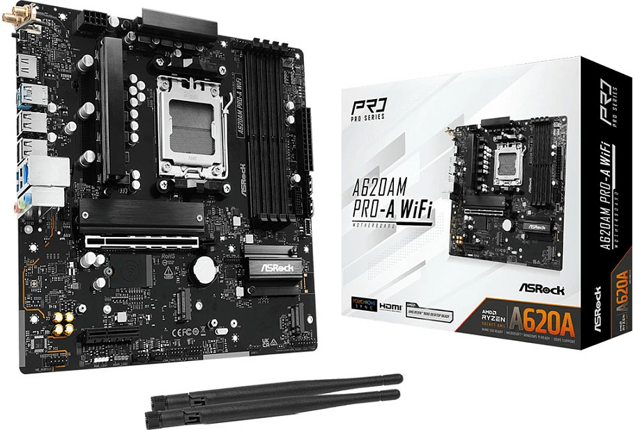 Pllakë amë ASRock A620AM Pro-A WiFi, Socket AM5, micro ATX, DDR5, HDMI