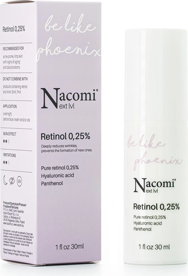 Serum nate për fytyrë Nacomi Next Level Retinol 0.25% për femra, 30ml