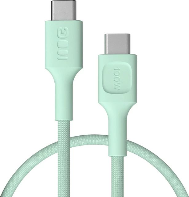 Kabl Green Cell USB-C në USB-C, 0.3 m, 100W PD, najlon, i gjelbër