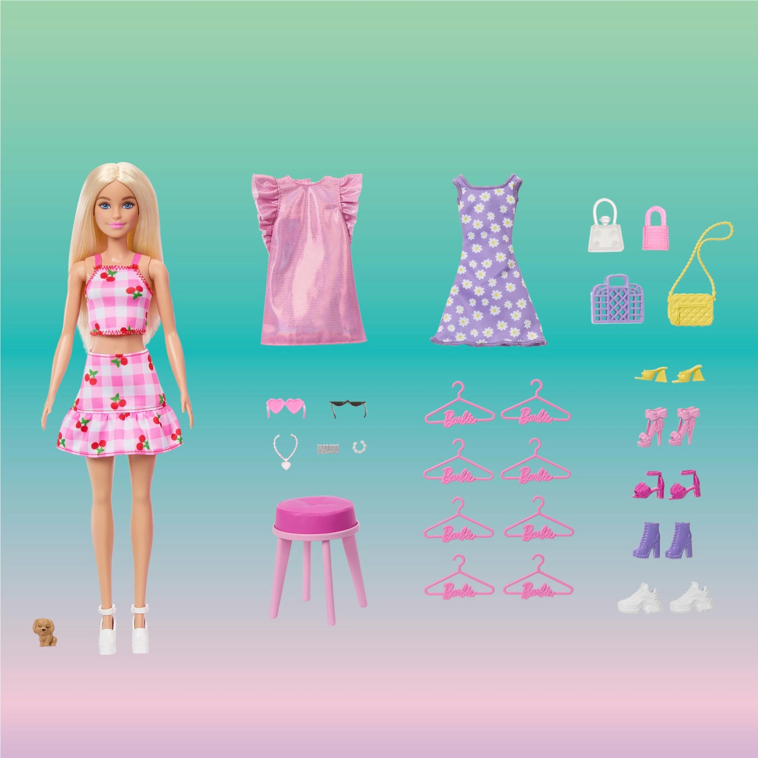 Garderobë për Barbie Mattel Dream Closet 3.0 HXD58, 90 cm, 25+ pjesë, rozë, set me kukull dhe aksesorë
