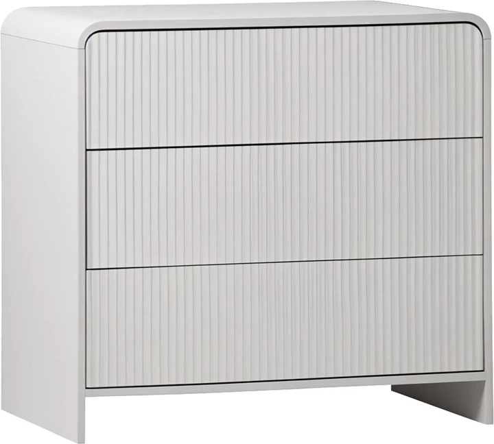 Komodë Zeplen, MDF, ngjyrë e bardhë, 80x40x75cm