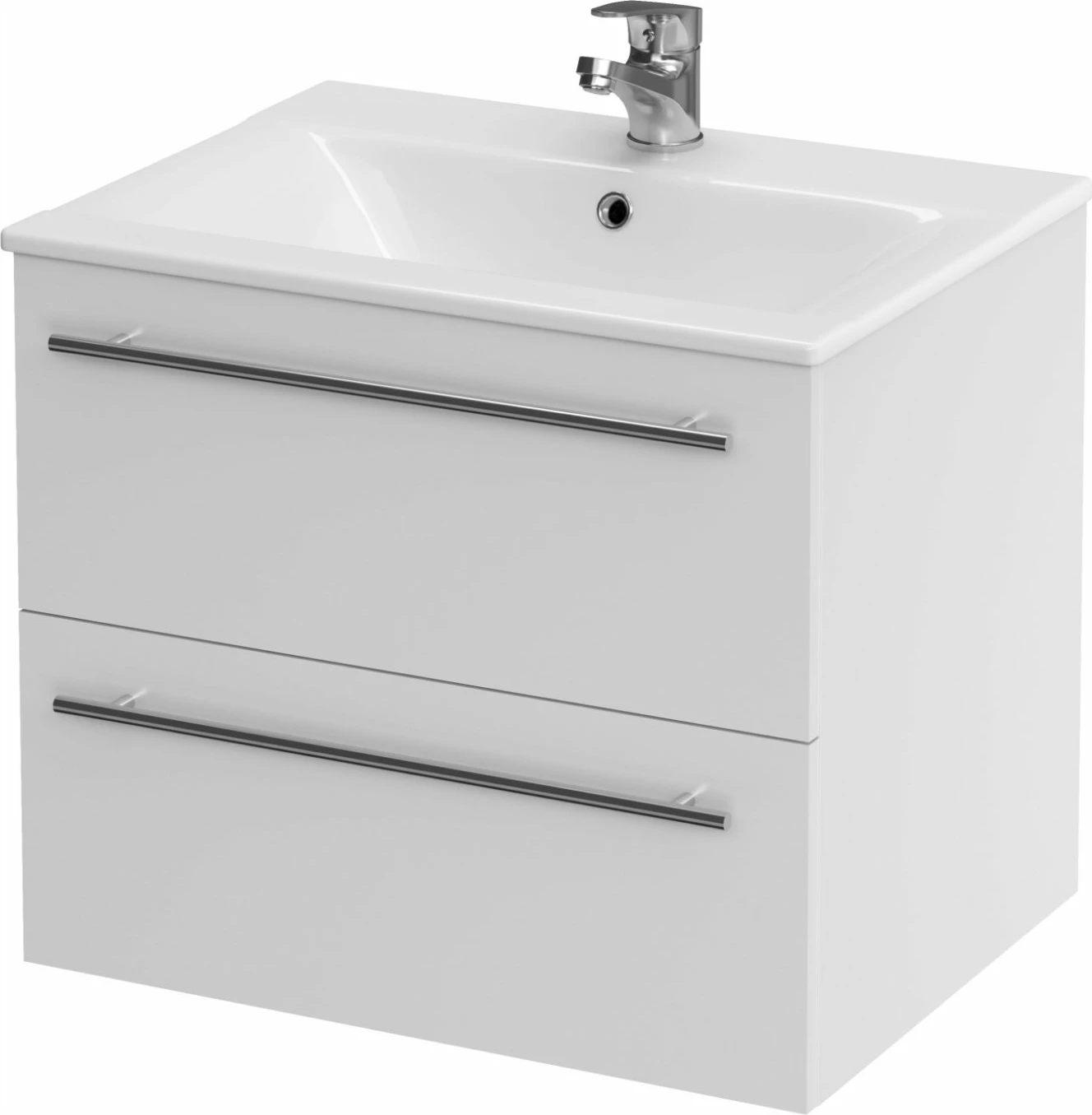 Kabinet nën lavaman Cersanit Gracja S915-003-DSM 50 cm, 2 sirtarë, montim në mur, i bardhë 5