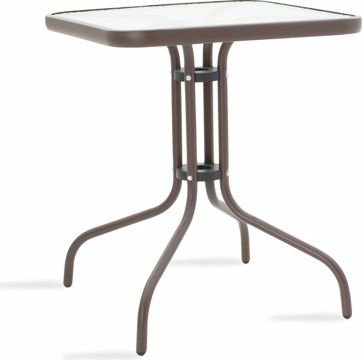 Tavolinë me karrige Watson-Calan set prej 3 metal-tekstilen kafe 60x60x70cm