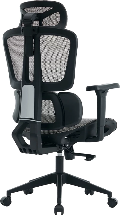 Karrige zyre ergonomike ErgoFlow, kornizë e zezë, rrjetë gri, 73x64x112-135cm