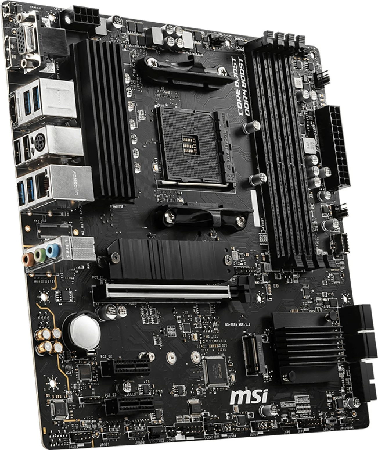 Pllakë amë MSI B550M PRO-VDH, AMD, Socket AM4, DDR4-SDRAM, 128 GB, micro ATX
