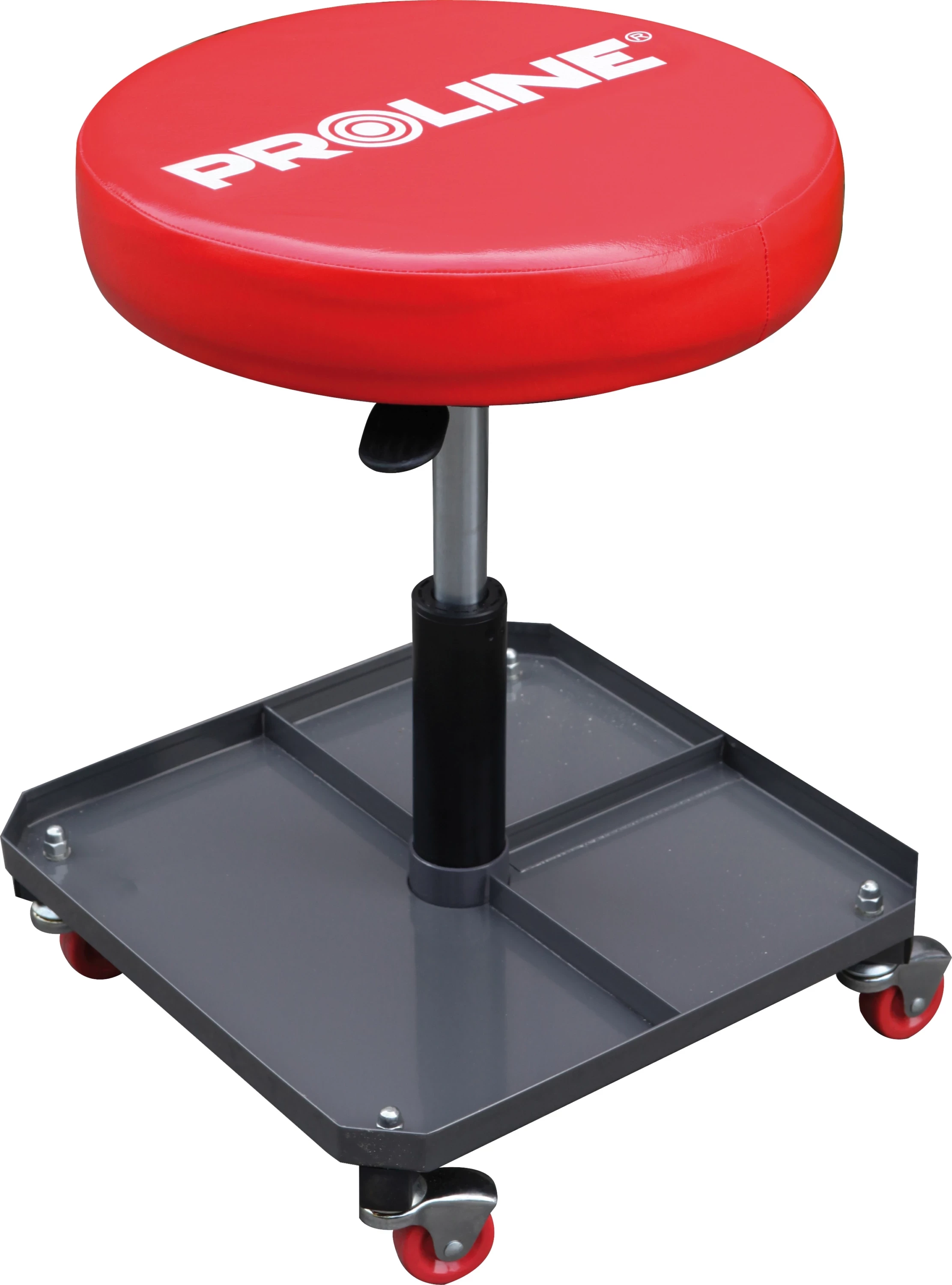 Stol pune PROLINE 46940, rregullim pneumatik i lartësisë, me rrota, 90 kg, kuqe/gri