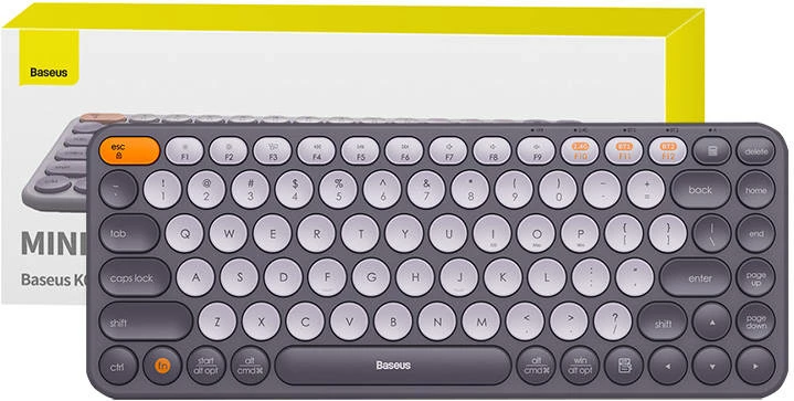 Tastierë wireless Baseus K01A, tri-modesh, gri e zbehtë (Frosted Gray)